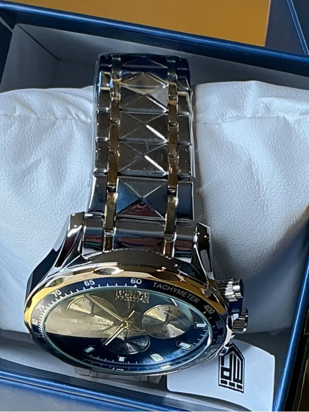 Invicta Men's Silver Stainless Steel Watch with Blue Dial-MPW0345
